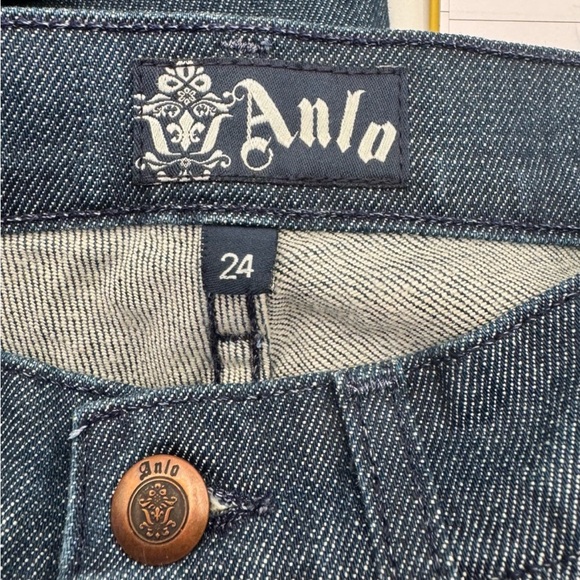 Anlo low rise dark blue Caspian vintage wash bootcut jeans - Picture 2 of 7